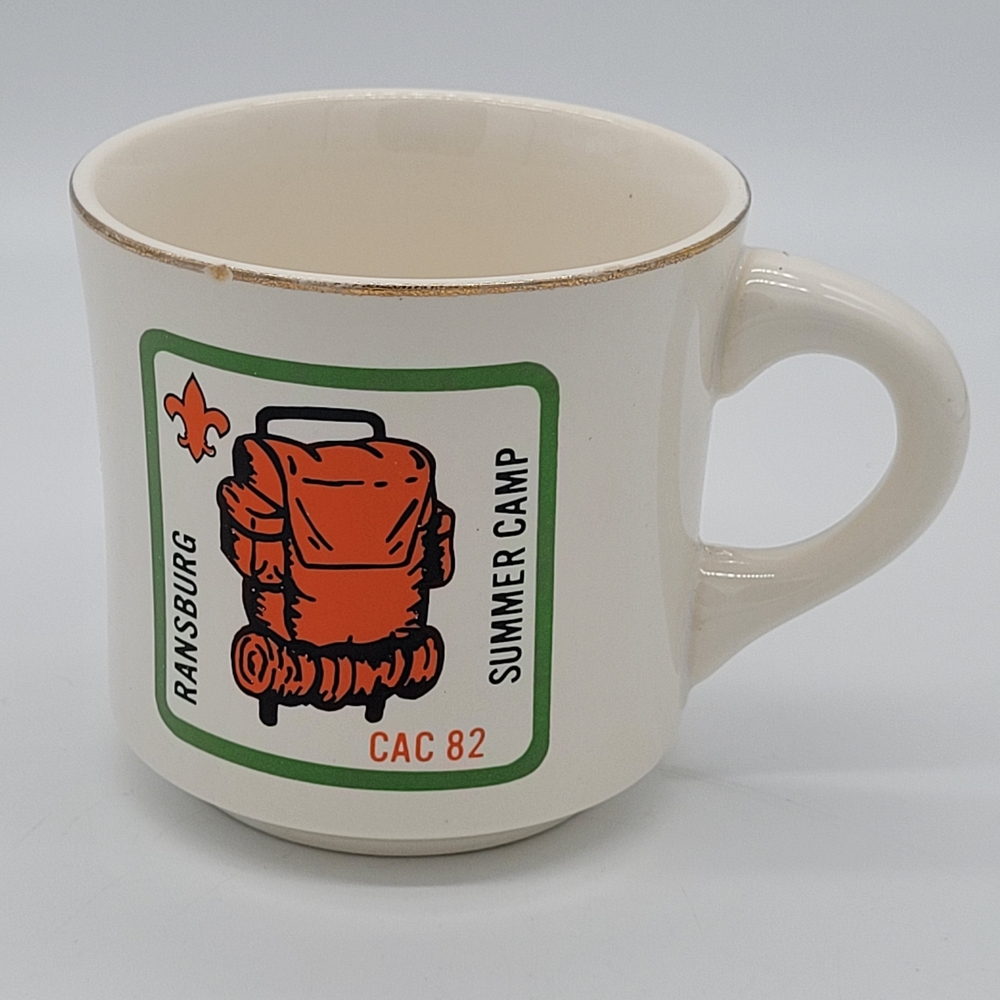 Ransburg Summer Camp Mug - Boy Scouts Of America CAC 1982 Monroe Indiana Vintage